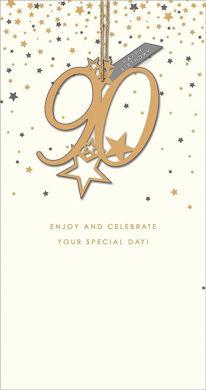 90th Birthday Card with Keepsake