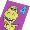 Green Dinosaur Design 4th Birthday Card