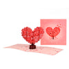 Red Bloom Heart Tree 3D Pop Up Valentine's Day Card - Wedding Anniversary