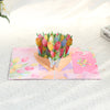 Tulips in Hand 3D Pop Up Greeting Card - Mother's Day Birthday Anniversary