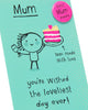 Drink And Cake Design For Mum Mother's Day Card with Badge