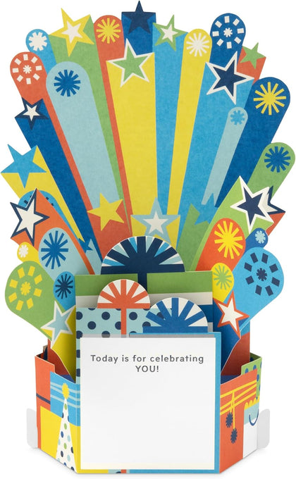 Paper Wonder Stars Design Customizable Pop Up Birthday Card for Him