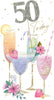 Embellished Cocktail Drinks Female 50th Birthday Card