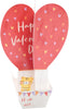 Pop Up Air Balloon Design Valentine's Day Card