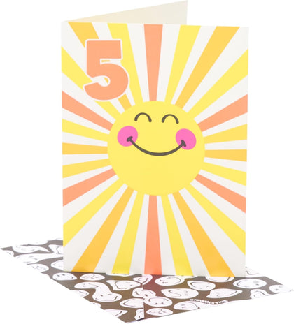 Smiley World Sunshine Design Age 5 Birthday Card