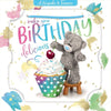 Bear With Cake and Cherry 3D Luxury Keepsake Open Birthday Card