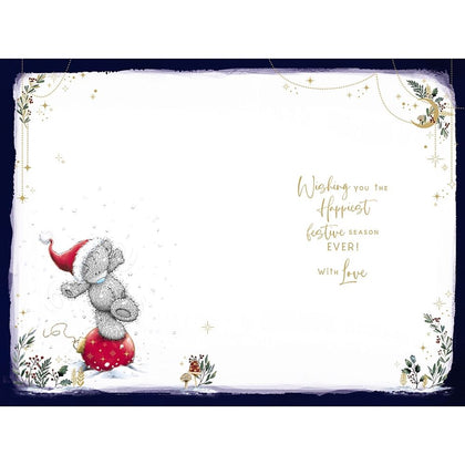 Bear And Baubles Grandson Christmas card