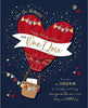 Hot Air Balloon For The One I Love Boxed Handmade Valentine's Day Card