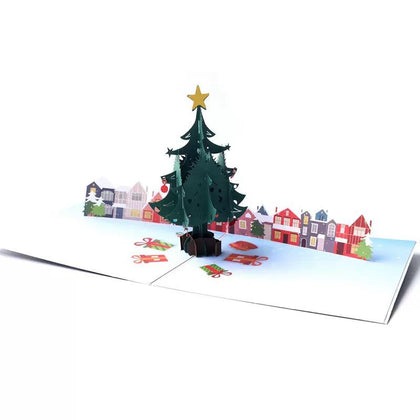 Festive City Glow 3D Pop Up Christmas Card