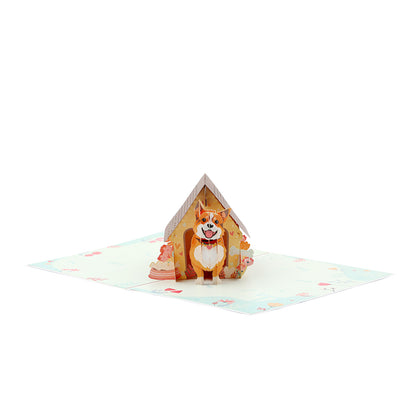 Dog in Doghouse 3D Pop Up Greeting Card