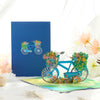 Bicycle with Flower Baskets 3D Pop Up Greeting Card