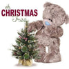 Bear with Xmas Tree 3D Holographic Christmas Card