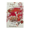 To a Special Sister and Family Flower Cart Design Christmas Card