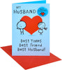 Benny Giant Heart Design Husband Birthday Card with Badge