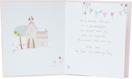 Button Attachments Granddaughter Christening Card