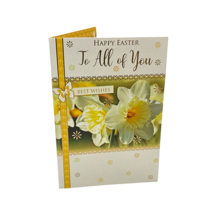 To All Of You White Daffodil Flowers Design Easter Card