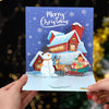 Blue Wonderland Merry Moments Pop Up Christmas Card