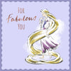 For Fabulous You Fashion Illustration Rapunzel Tangled Design Open Blank Card
