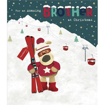 Boofle with Skis Brother Christmas Card