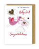 Pink Stork New Baby Girl Congratulations Card