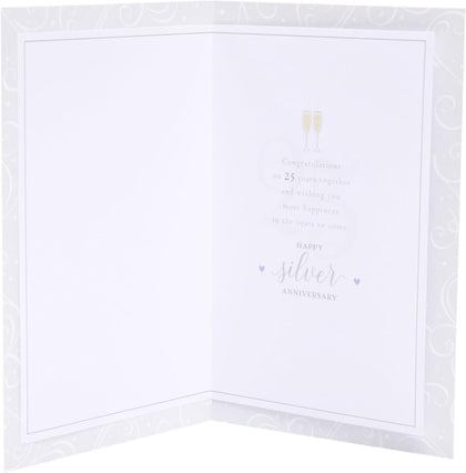 Silver Design for A Special Couple 25th Wedding Anniversary Congratulations Card