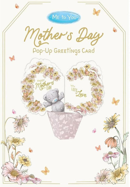 Bear Flower Pot Beautiful Mum Mother's Day Pop-Up Card