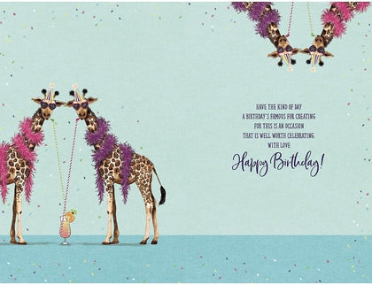 Party Giraffes Female Birthday Card