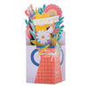 3D Pop-Up Pink Flowers & Vase Design Birthday Card