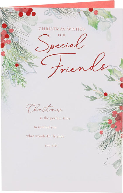 Friend Christmas Card Mistletoe & Verse Design (Pack of 6)