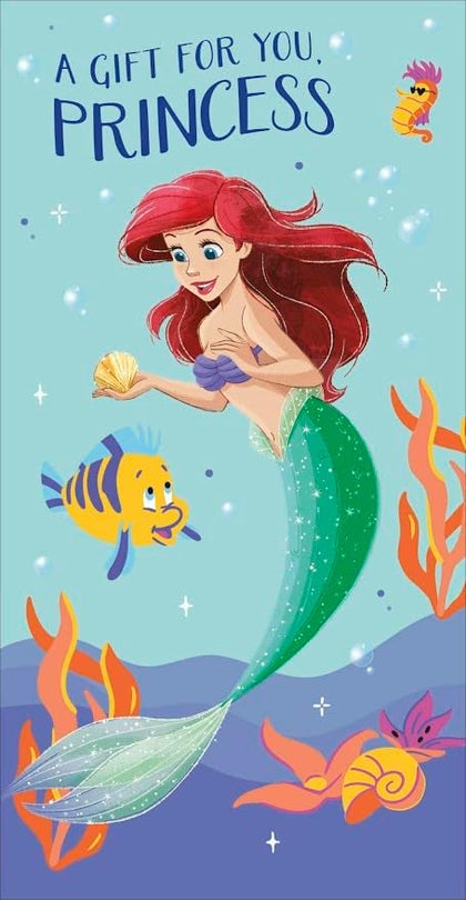 Disney Princess Ariel The Little Mermaid Design Birthday Money Wallet Card 
