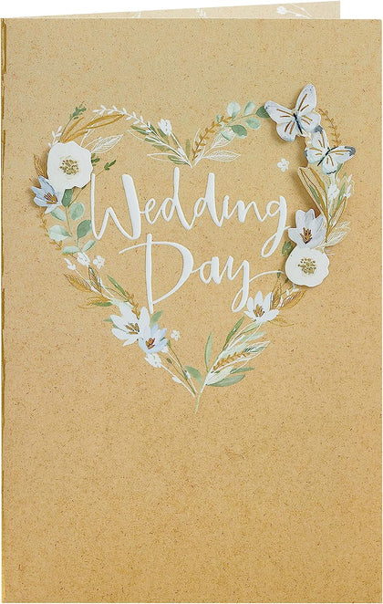 White Flower Design Wedding Congratulations Card
