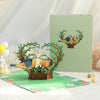Two Love Birds in Heart Nest 3D Pop Up Greeting Card - Valentine's Day Anniversary Wedding Birthday