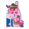 Pink Champagne Bottle Design Wife Birthday Card