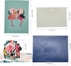 Flamingo Pair and Tropical Scene 3D Pop Up Greeting Card