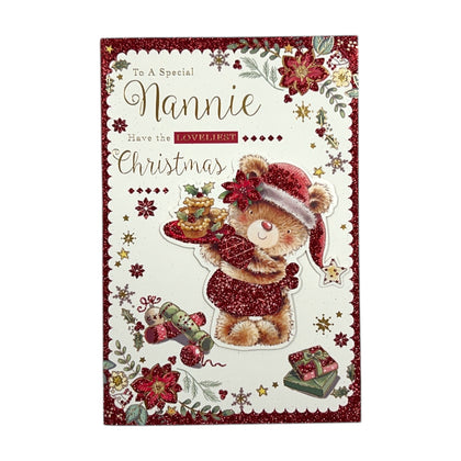 For a Special Nannie Santa Bear Christmas Card