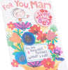 Wigwam Bouquet of Flowers Design Mam Mother's Day Card Includes Badge
