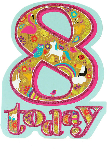 8th Birthday Card For Girls