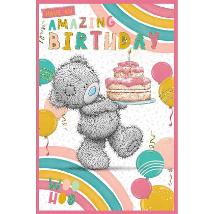 Bear With Cake Open Birthday Card