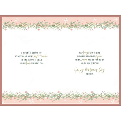 Lovely Mother Floral Wreath Design with Sentimental Message Mother's Day Card