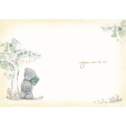 Bear With Clover Under Tree Good Luck Card