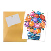 Colorful Grace Peony Bouquet in Blue Vase 3D Pop Up Card