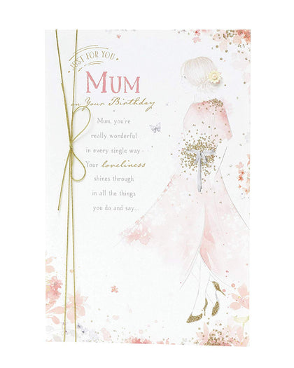 Birthday Card for Amazing Mum with Ribbon