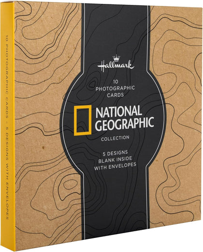 National Geographic Photographic Animals Pack of 10 in 5 Designs Birthday Thank You Blank Cards