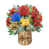 Basket of Colourful Roses Design 3D Pop Up Card