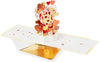 Gold & Red Hearts Design 3D & Pop Up Love Card Anniversary, Valentines, Engagement Birthday