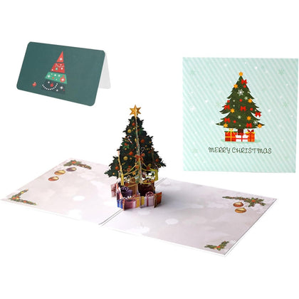 Classic Xmas Tree Holiday Elegance 3D Pop Up Christmas Card
