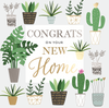 Plants Design On Your New Home Congratulations Card