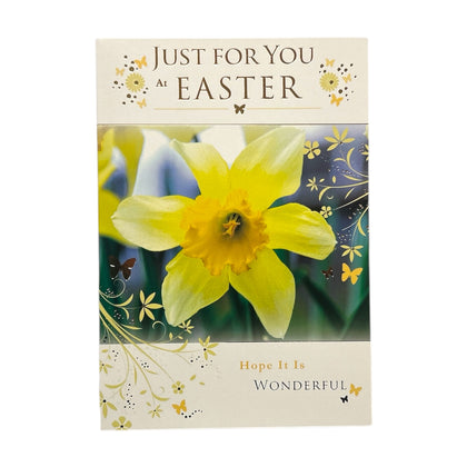 Just For You Photographic Daffodils Design Easter Card