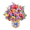Hummingbird Haven Basket of Blooms 3D Pop Up Card - Mother's Day Birthday Wedding Anniversary