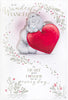 Bear Leaning On Red Heart Luxury Handmade Fiancée Valentine's Day Card